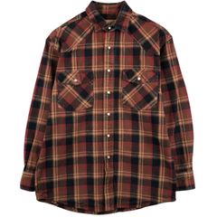 70s80sUSA製vintageウエスタンシャツチェックシャツXLブラウン - メルカリ