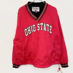 【値引き交渉OK！】古着 used　90s　champion　チャンピオン　プルオーバージャケット　ヴィンテージ　赤　レッド　Lサイズ