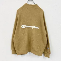 【値引き交渉OK！】古着 used　Champion　チャンピオン　ハイネックニット　セーター　ベージュ　XSサイズ