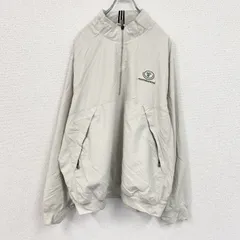 【値引き交渉OK！】古着 used　adidas　アディダス　プルオーバージャケット　ハーフジップ　オフホワイト　XLサイズ