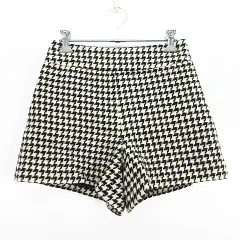 プロポーション ボディドレッシング PROPORTION BODY DRESSING ショートパンツ ボトムス ツイード 千鳥格子 ウール混 シルク混 1 ブラック×ベージュ ※EKM
