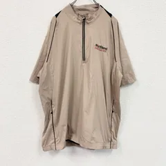 【値引き交渉OK！】古着 used　adidas　アディダス　ハーフジップ半袖プルオーバー　ベージュ　XLサイズ