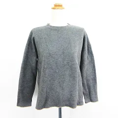 ビームスハート BEAMS HEART ニット カットソー 長袖 ドロップショルダー 丸首 リバーシブル ウール混 グレー/ベージュ ※EKM