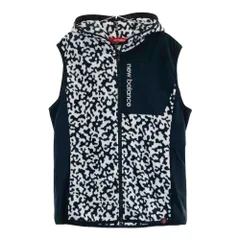 サイズ：1 NEW BALANCE GOLF ニューバランス  フード付 フリース ジップベスト 総柄 ホワイト系 [240101617658] ゴルフウェア レディース ストスト