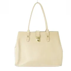 フルラ FURLA ジョアン トートバッグ ハンドバッグ レザー 革 シボ革 ロック スタッズ ピンクベージュ /CK9 ■GY42