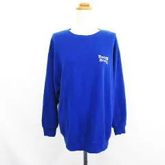 ベティブープ Betty Boop トレーナー スウェット 長袖 クルーネック ロゴ バックプリント オーバーサイズ M ブルー ※EKM