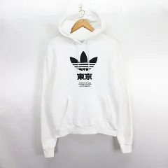 アディダスオリジナルス adidas originals パーカー トップス スウェット 長袖 プルオーバー トレフォイル コットン L ホワイト ※EKM