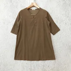 niko and... ニコアンド コーデュロイ ワンピース チュニック シャツ 七分袖 ブラウン ◎＿〇◇☆