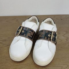 FENDI スニーカー FFロゴ バックル ホワイト シグネチャー サイズ:37