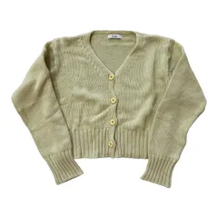  El mar エルマール ショート丈ニットカーディガン イエロー コットン混 レディース ONEサイズ【Z1744】