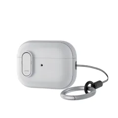 エレコム AirPods Pro 2 第2世代 2022年 用 ケース ハイブリッドケース PC+TPU カラビナ付き ロック機能 衝撃吸収 TOUGH SLIM Lock magsafe充電 ワイヤレス充電 対応 [落下時の飛び出しを防ぐロック [ホワイト]
