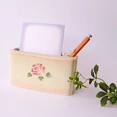 【30%off】【マニー】ローズ陶器　メモスタンド