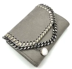 【鑑定済み】正規品 Stella McCartney ステラマッカートニー ファラベラ 二つ折り財布 ミニ ウォレット スエード グレー