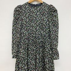 美品 オブリOBLI タフタフラワーシャツワンピース ホワイト 0*OD1503