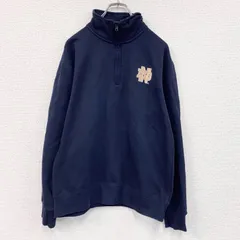 【値引き交渉OK！】古着 used　Champion　チャンピオン　ハーフジッププルオーバースウェット/トレーナー　紺　ネイビー　Mサイズ