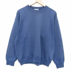 L/古着 リー Lee 長袖 スウェット メンズ 90年代 90s 無地 クルーネック USA製 紺 25dec16
