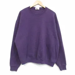 XL/古着 リー Lee 長袖 スウェット メンズ 90年代 90s 無地 大きいサイズ クルーネック USA製 濃紫 25dec16