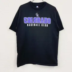 【値引き交渉OK！】古着 used　MLB　コロラドロッキーズ　半袖プリントTシャツ　黒　ブラック　Lサイズ
