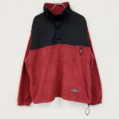 【値引き交渉OK！】古着 used　Champion　チャンピオン　フリースハーフジッププルオーバージャケット　赤　XLサイズ