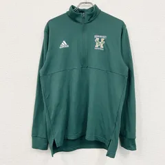 【値引き交渉OK！】古着 used　adidas　アディダス　ハーフジッププルオーバージャージ　緑　グリーン　Lサイズ