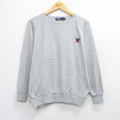 XL/古着 ラルフローレン 長袖 ブランド セーター メンズ 90年代 90s ワンポイントロゴ ラグラン コットン クルーネック グレー【spe】 25dec16