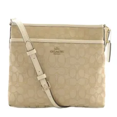 コーチ COACH ショルダーバッグ キャンバス レザー シグネチャー 総柄 ロゴ ゴールド金具 ベージュ 白 ホワイト F29960 /XZ ■GY18