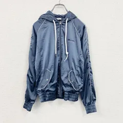 【値引き交渉OK！】古着 used　Champion　チャンピオン　フルジップパーカー　青　ブルー　Mサイズ