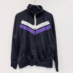 【値引き交渉OK！】古着 used　NIKE　ナイキ　トラックジャケット/ジャージ　刺繍ロゴ　バイカラー　黒　ブラック