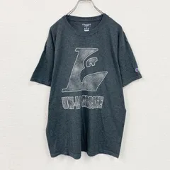 【値引き交渉OK！】古着 used　Champion　チャンピオン　半袖プリントTシャツ　ダークグレー　XLサイズ