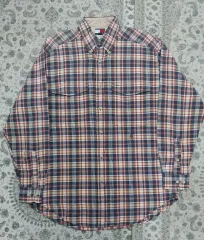 トミーヒルフィガー チェック ポケットシャツ M (大きめ)