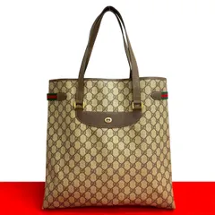 極 美品 GUCCI グッチ オールドグッチ ヴィンテージ シェリーライン GG ロゴ 金具 レザー 本革 トートバッグ ハンドバッグ ブラウン 30206