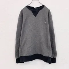 【値引き交渉OK！】古着 used　NIKE　ナイキ　スウェット/トレーナー　前V　刺ロゴ　灰色　グレー　Lサイズ