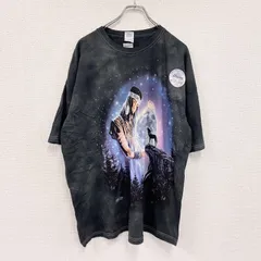 【値引き交渉OK！】古着 used　THE MOUNTAIN　ザマウンテン　半袖アニマルプリントTシャツ　タイダイ　黒　ブラック　XXLサイズ