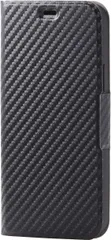 151 エレコム iPhone 12 / 12 Pro ケース Qi充電対応 ソフトレザー 薄型 磁石付 カーボン調(ブラック) PM-A20BPLFUCB