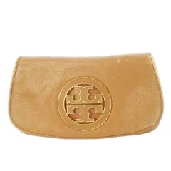 トリーバーチ TORY BURCH クラッチバッグ 2way ショルダーバッグ レザー 革 ダブルTロゴ チェーンストラップ 茶 ブラウン /CK19 ■GY11