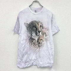 【値引き交渉OK！】古着 used　THE MOUNTAIN　ザマウンテン　半袖プリントTシャツ　アニマルT　タイダイ　紫　パープル　Mサイズ