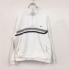 【値引き交渉OK！】古着 used　00s　NIKE　ナイキ　ハーフジッププルオーバースウェット　ヴィンテージ　刺ロゴ　白　ホワイト　Lサイズ