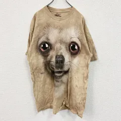 【値引き交渉OK！】古着 used　THE MOUNTAIN　ザマウンテン　半袖プリントTシャツ　アニマルT　タイダイ　茶色　ブラウン　XLサイズ