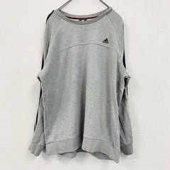 【値引き交渉OK！】古着 used　adidas　アディダス　スウェット/トレーナー　スリーストライプス　灰色　グレー　XLサイズ