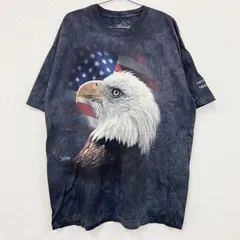 【値引き交渉OK！】古着 used　THE MOUNTAIN　ザマウンテン　半袖プリントTシャツ　タイダイ　アニマルT　黒　ブラック　XLサイズ