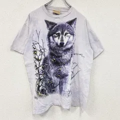 【値引き交渉OK！】古着 used　00s　THE MOUNTAIN　ザマウンテン　半袖プリントTシャツ　タイダイ　アニマルT　紫　パープル　Lサイズ