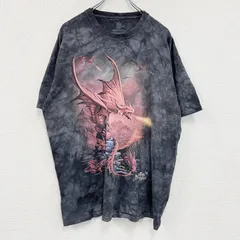 【値引き交渉OK！】古着 used　THE MOUNTAIN　ザマウンテン　半袖プリントTシャツ　タイダイ　黒　ブラック　2XLサイズ