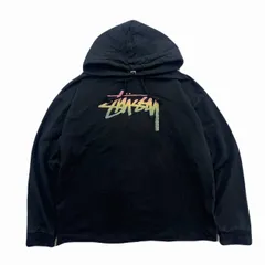 ステューシー パーカー レディース L ブラック スウェット トレーナー 薄手 黒 やや細身