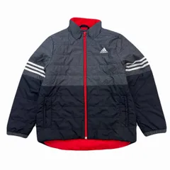アディダス ナイロンジャケット キッズ 150cm ブラック グレー レッド 中綿 子供用 防寒 アウター