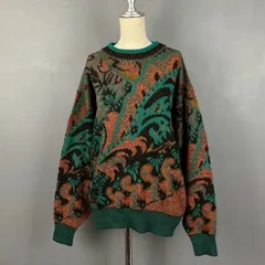 Axy L/S Crazy Pattern Design Sweater Multicolore クレイジーパターン ニット セーター 厚手 ウール混 クルーネック デザイン ヴィンテージ レディースのサムネイル