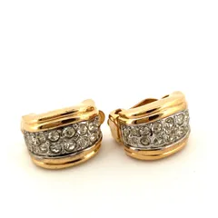 【鑑定済み】正規品 NINA RICCI ニナリッチ クリップ式 イヤリング ラインストーン ゴールド