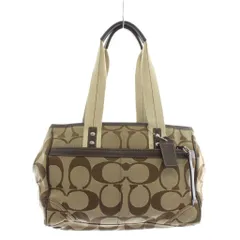 コーチ COACH トートバッグ ハンド キャンバス レザー シグネチャー 総柄 ベージュ 茶色 ブラウン 11951 /XZ ■GY18