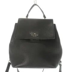 ケイトスペード KATE SPADE リュック レザー 本革 黒 ブラック グレインレザー フラップ /CK16 ■GY01
