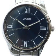 カシオ CASIO MTP-V005 腕時計 ウォッチ クォーツ ロゴ ローマン 青文字盤 シルバー色 ■GY18 /MQ