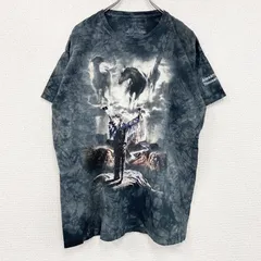 【値引き交渉OK！】古着 used　THE MOUNTAIN　ザマウンテン　半袖プリントTシャツ　アニマルT　タイダイ　黒　ブラック　2XLサイズ